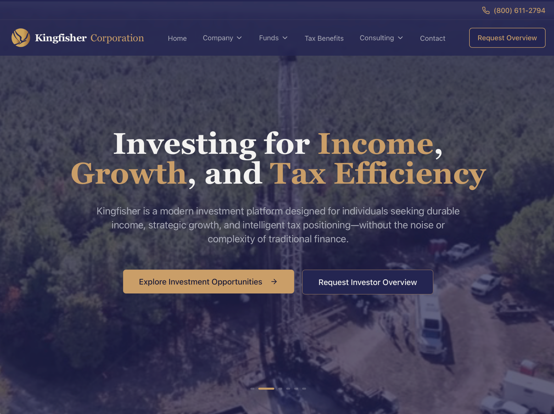 Kingfisher Corporation – Investment platform hero
